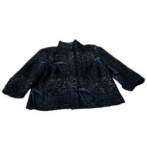 Chicos Tapestry Brocade Jacquard Jacket Women Sz 2 M Rare Lined Pockets